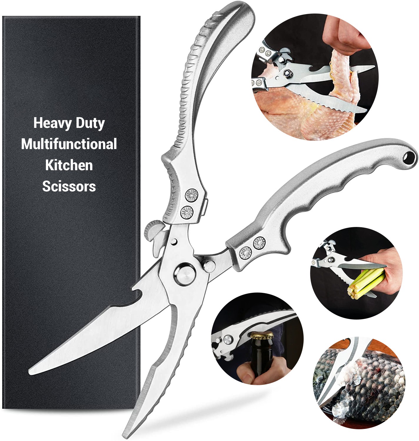 Multi-functional Chicken Bone Scissors, Professional Sharp Kitchen Scissors